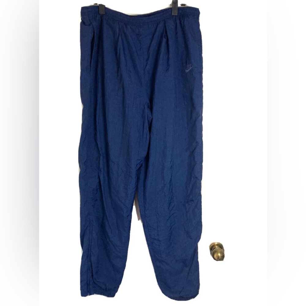 Vintage Nike Windbreaker Joggers Track Pants Blue Lined Nylon Mens Size XL